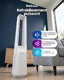 Pro Breeze® Silent Bladeless Portable Tower Fan - Ultra Quiet Standing Air Circulator with Remote Control, Timer, 6 Speeds & LED Display - 2