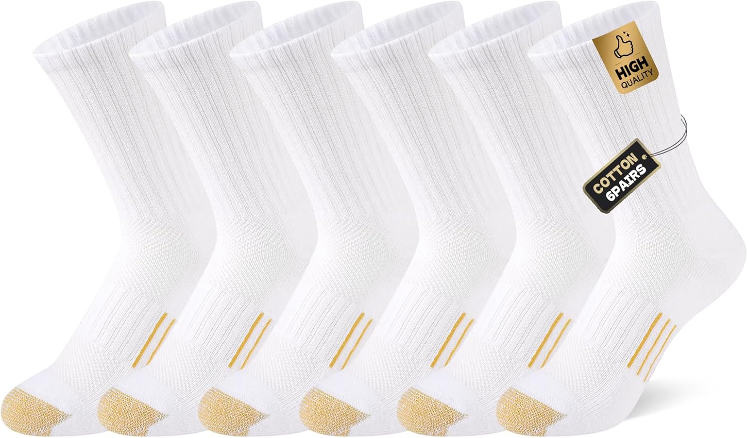 Comfoex Boys Socks 6 Pairs Crew Athletic Cushioned Mesh Cotton Sports Socks For Little Big Kids 4-6 6-8 8-10 Years Old