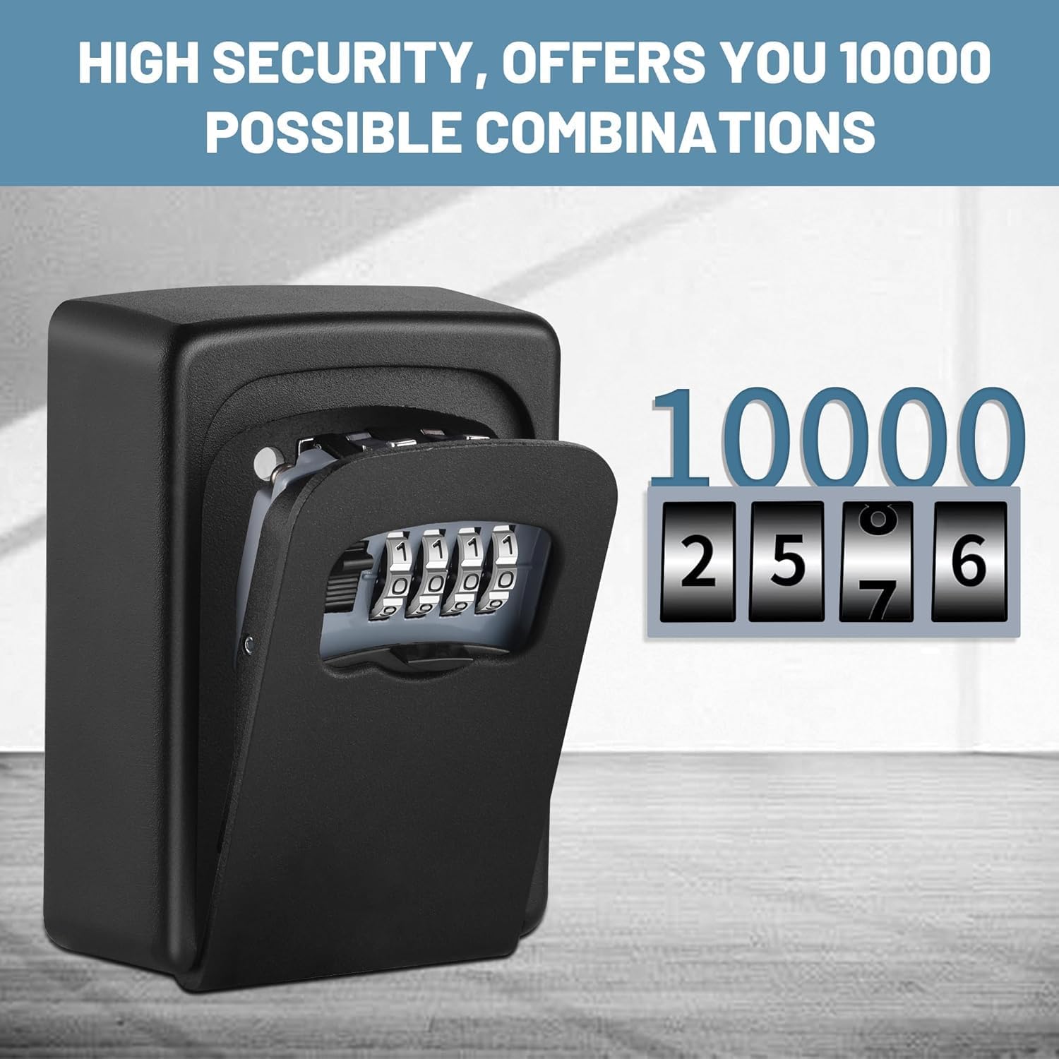 Key Lock Box for Outside - Sturdy and Durable Lock Box for House,5 Key Capacity Lockbox for Keys Outdoor,Waterproof Emergency Spare Lockbox with Resettable Code for Home,Garage,Airbnb(2 Pack, Black)