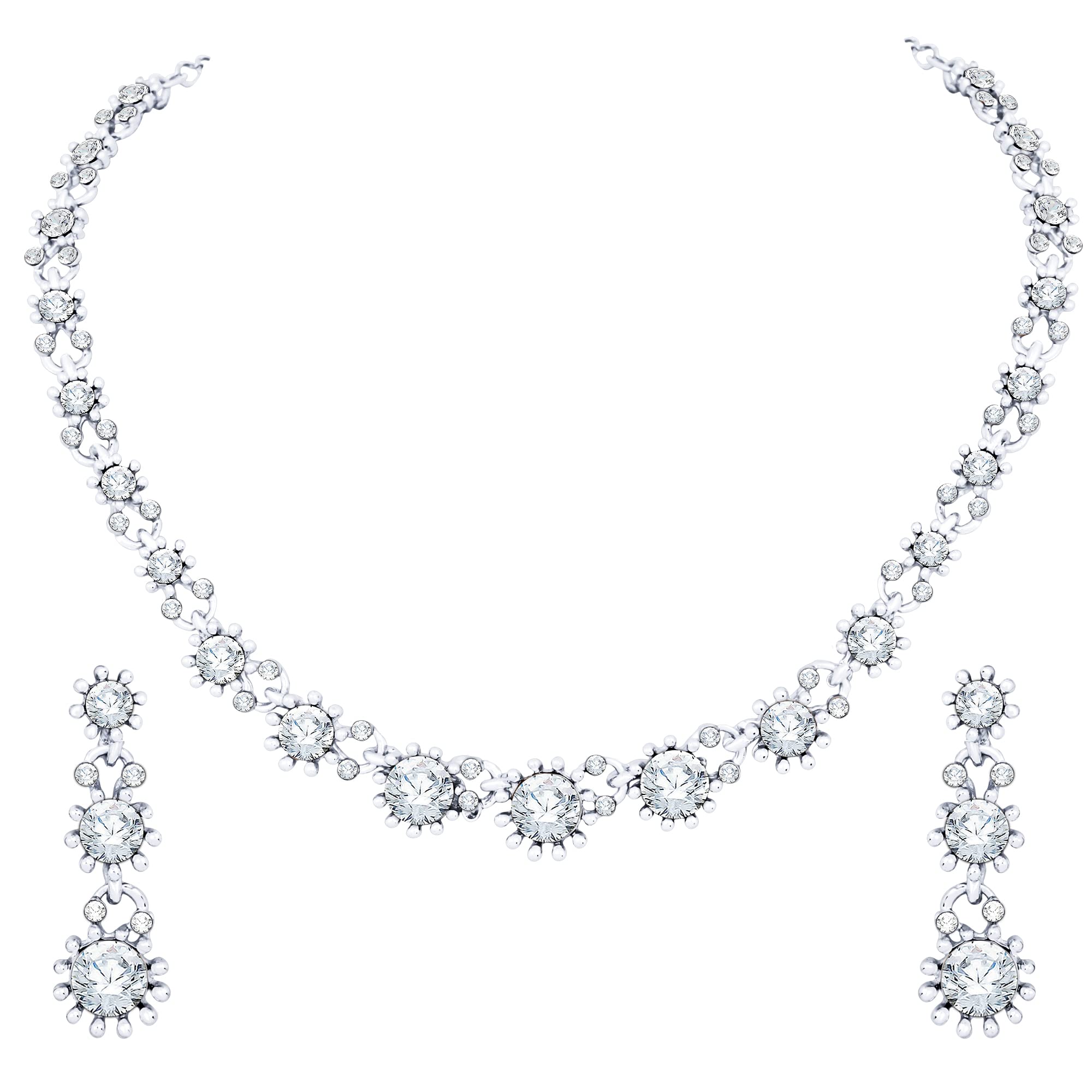 See full amazon price history chart for Atasi International Silver Plated Crystal AD Diamond Necklace Jewellery Set with Earrings for Women and Girls Suits Best Party, Wedding and Occasional Wear (R5573) Atasi International Silver Plated Crystal AD Diamond Necklace Jewellery Set with Earrings for Women and Girls Suits Best Party, Wedding and Occasional Wear (R5573) (B0BBCK715T) Amazon Price History, Amazon Price Tracker