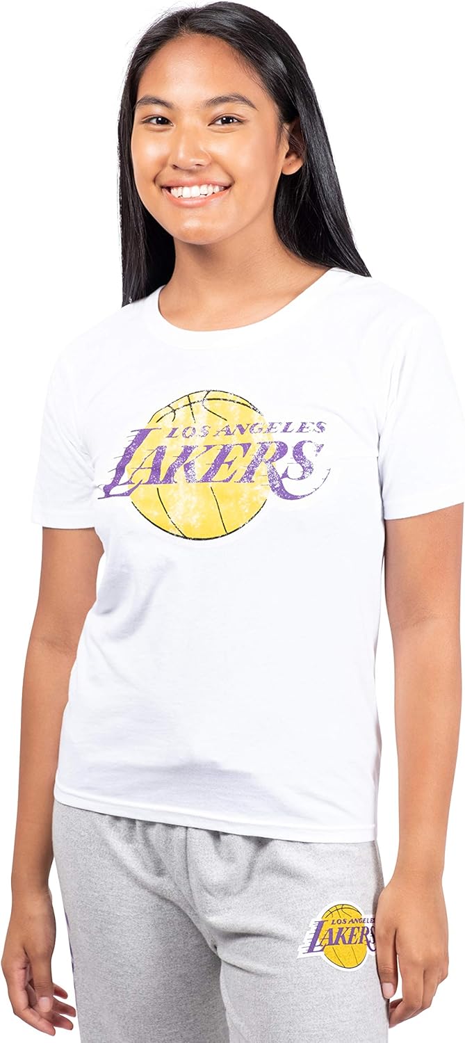 Ultra Game Women's NBA Official Soft Vintage Distressed Graphics T-Shirt