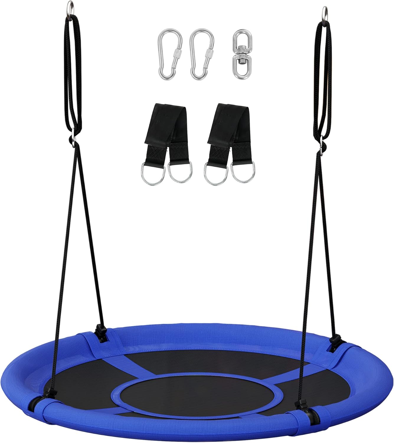 SONGMICS Saucer Tree Swing, 40 Inch, 700 lb Load, Includes Hanging Kit, Blue and Black UGSW001Q01
