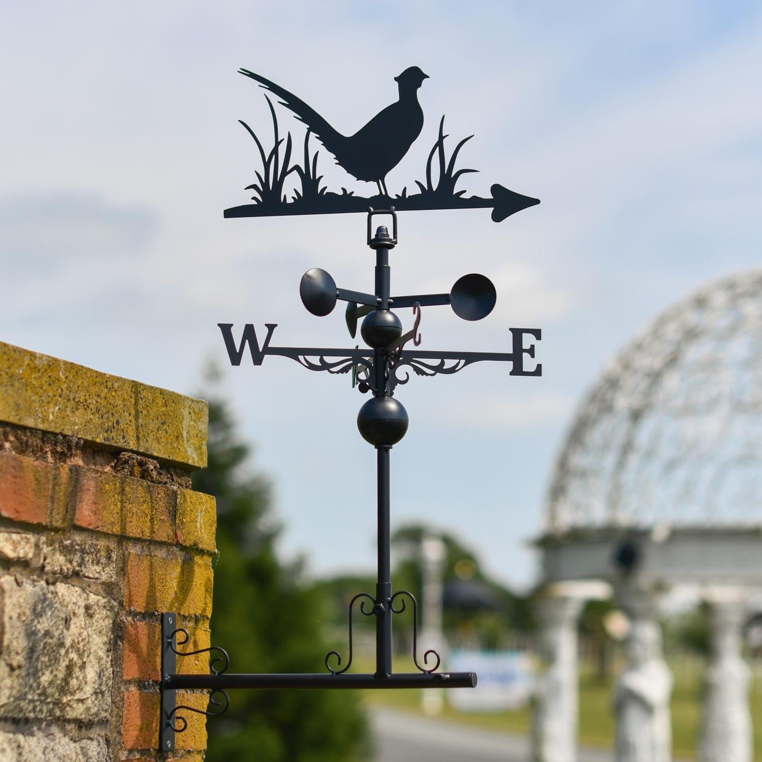 Black Country Metal Works Black Deluxe Steel Pheasant Weathervane - Horizontal Fitting