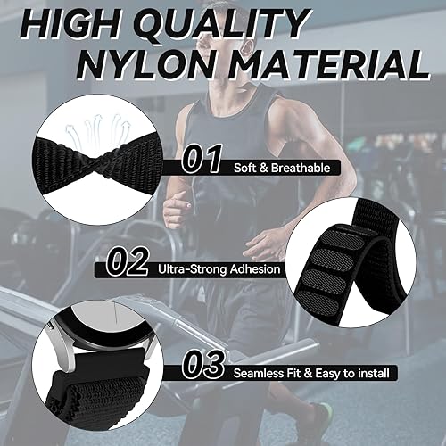 Miniatura 3 de Correa deportiva de 0.787 in para tobillobrazo compatible con Samsung Galaxy Watch 7654FE de 1.732 in 1.575 inWatch 5 ProGalaxy Watch 6 Classic Band