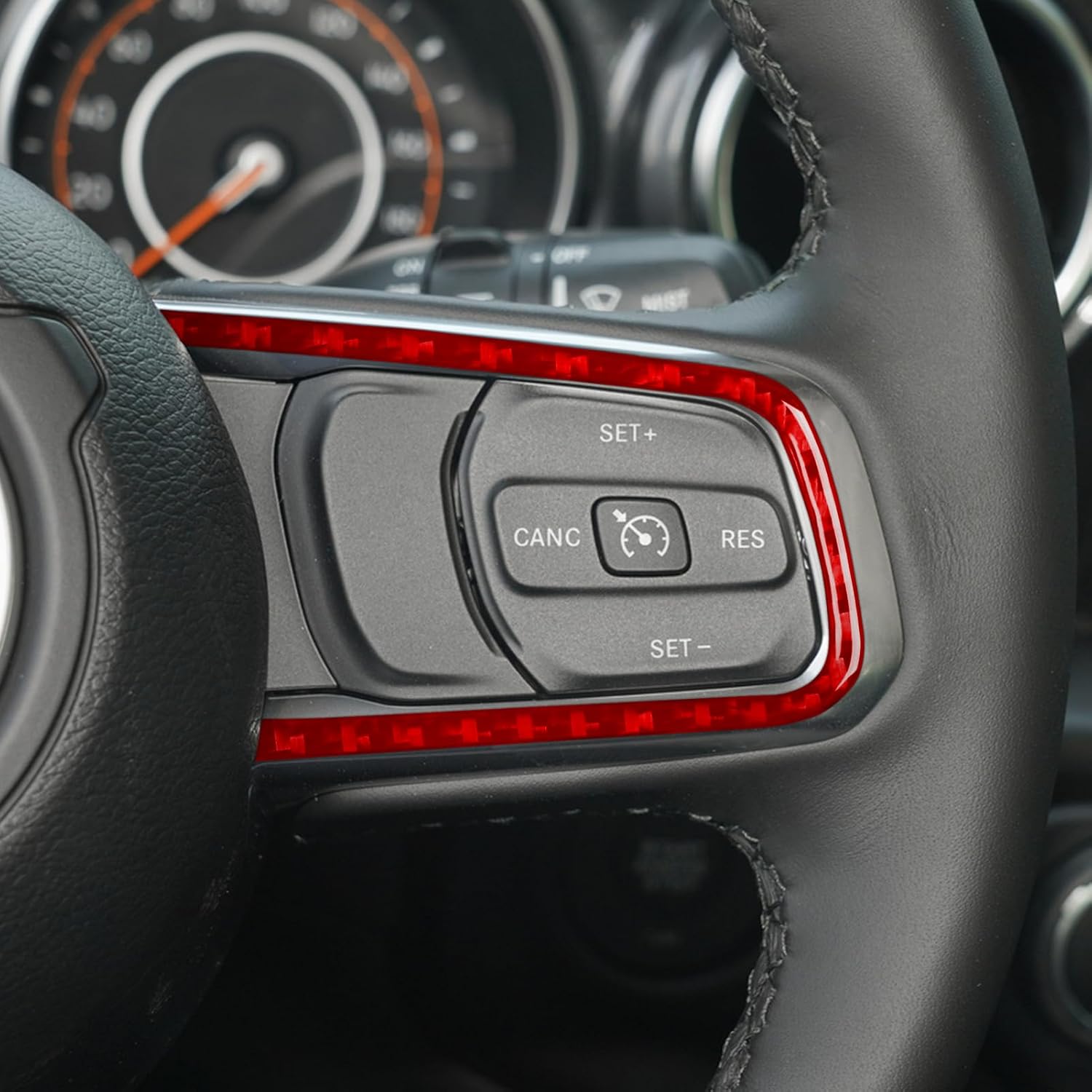 Real Premium Carbon Fiber Car Phone Button Frame Cover Sticker Dash Decal Trim Compatible with Jeep Wrangler JL 2018-2023 Compatible with Jeep Gladiator 2020-2023 Auto Interior