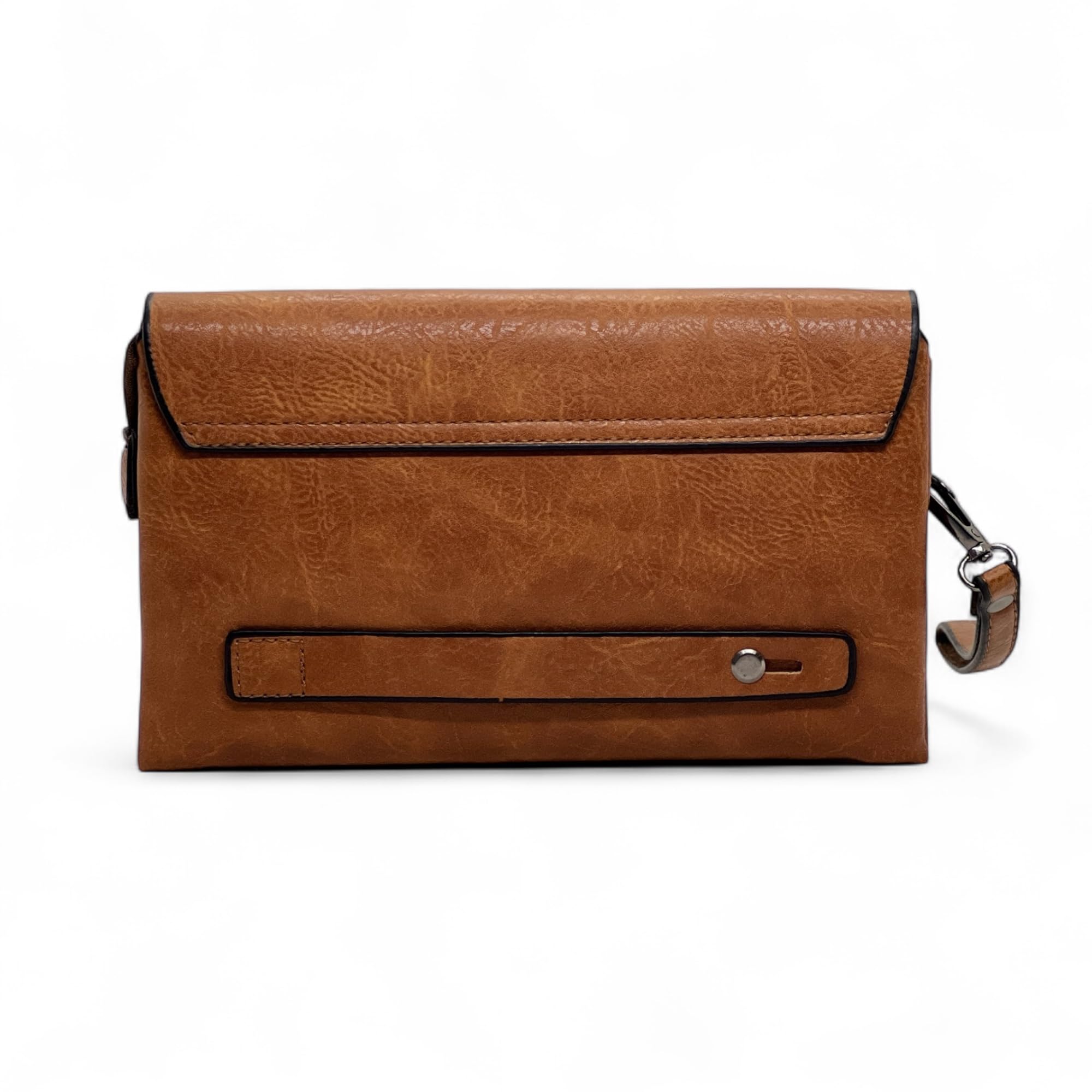 Pochette Firmato Baci & Abbracci Uomo Donna Ragazzo Slim con Cinturino Clutch da Polso Borsetta compatta in Ecopelle Chiusura a Cerniera Clutch Nero Borsello in Offerta