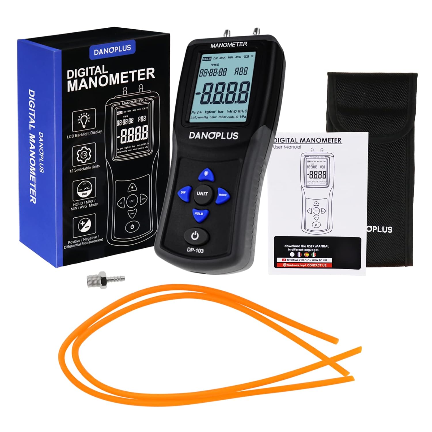Buy Manometer Digital Gas Pressure Tester Differential Pressure Gauge