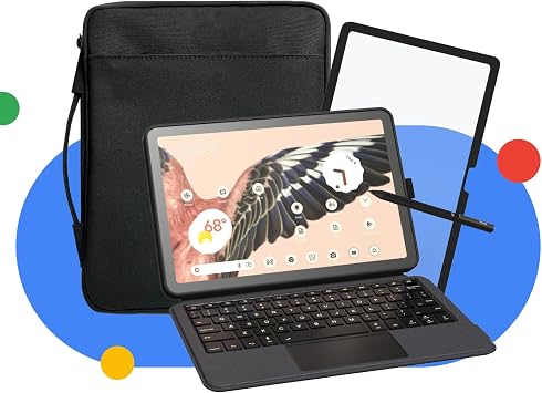 EIP Google Pixel Tablet Bundle Prolite Keyboard Case, USI2.0 Lite Stylus, Pixel Tablet Paper-Feel Screen Protector, and Slim Tablet Bag 11 Inch
