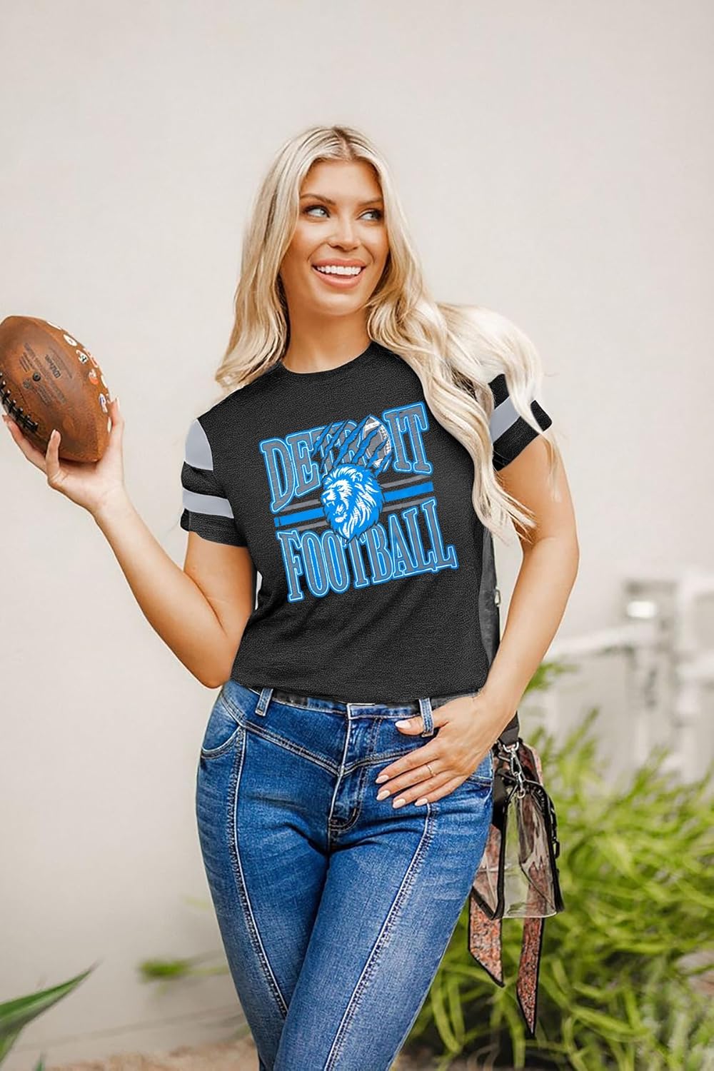 Football Shirt Women Game Day Shirts Football Team Fans Tee Sports Jersey Tops - Image 2