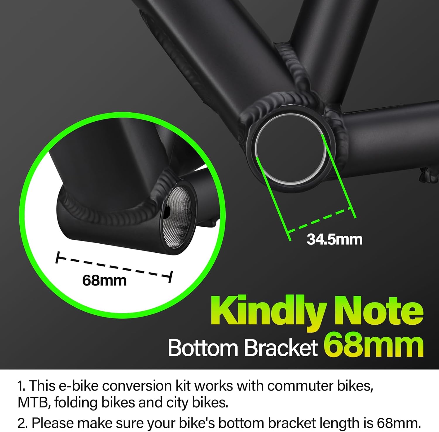 BAFANG 36V/48V 250W/500W/750W/1000W UART Version Mid Drive Kits, BBS01B BBS02B BBSHD for 68mm Bottom Bracket(No Other Accessories, Such as displays, cranksets, Brake levers, or Throttle Grips.)