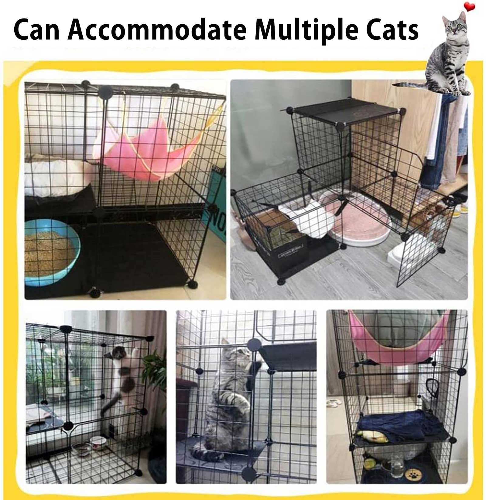 Generico recinto per Gatti Recinto per Gatti a 2 Livelli Recinto per Gatti da Interno Gabbia per Gatti Recinto per Gattini Gabbia per furetti Gabbie per Cani per Cani di Piccola Taglia, Gabbia per ca