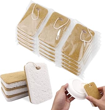 Natural Sponge, Sponges Individually Wrapped Pack of 20 - Yellow