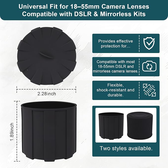 Tapa para lente universal 18-55mm para cámara DSLR miniatura 2