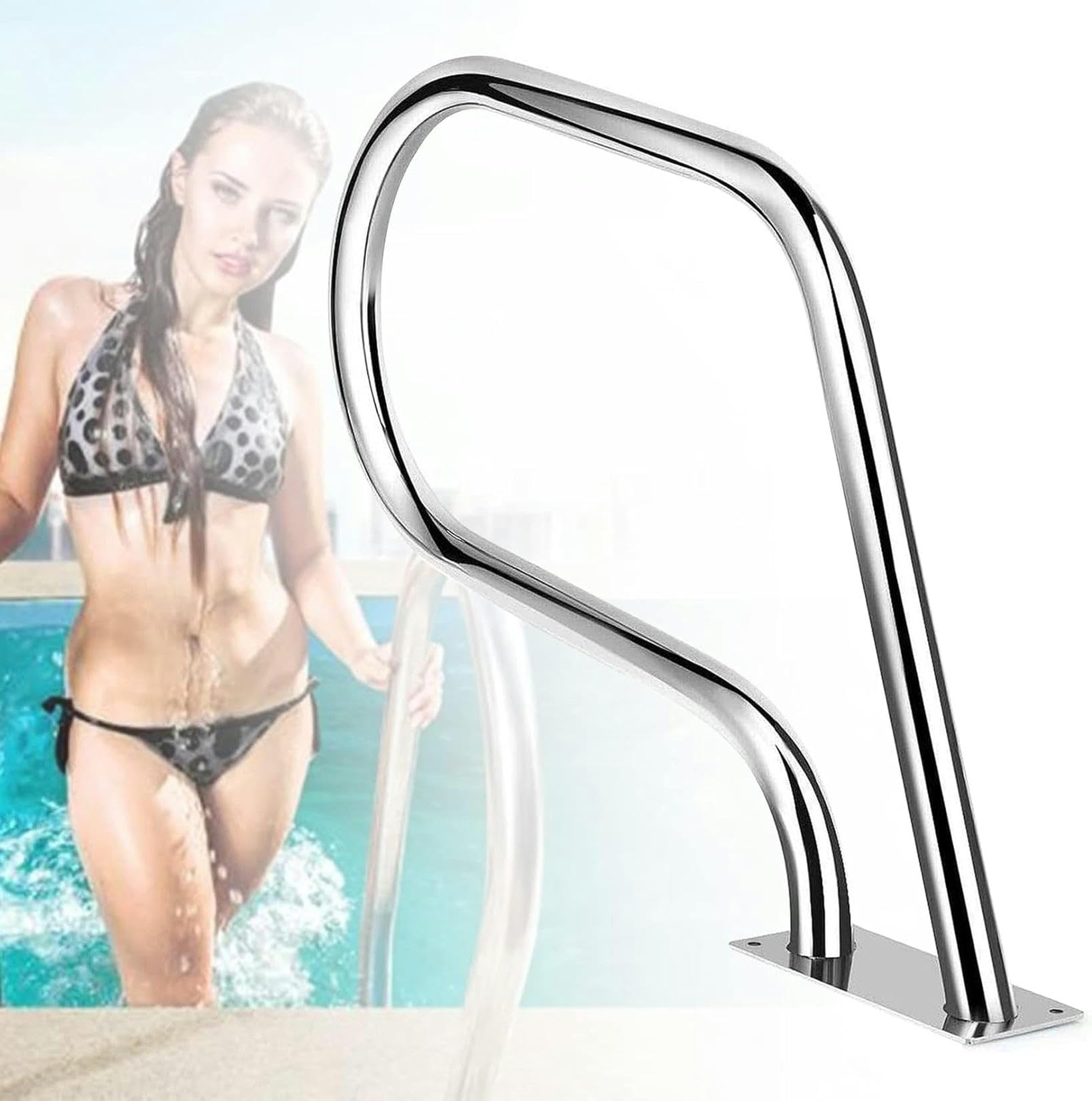 Main courante de piscine stable - Rampe en acier inoxydable anti-glisse