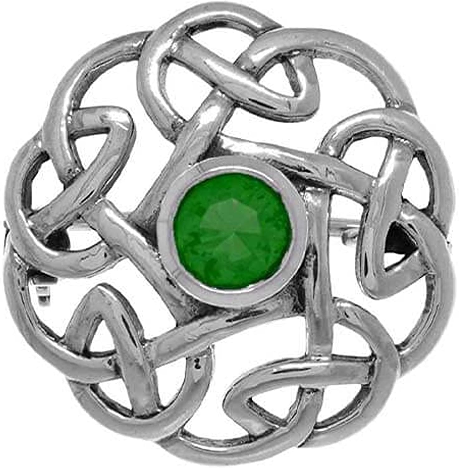 Sterling Silver Brooch Celtic Knotwork Design Genuine Amethyst Gemstone Pin Branded Gift Box