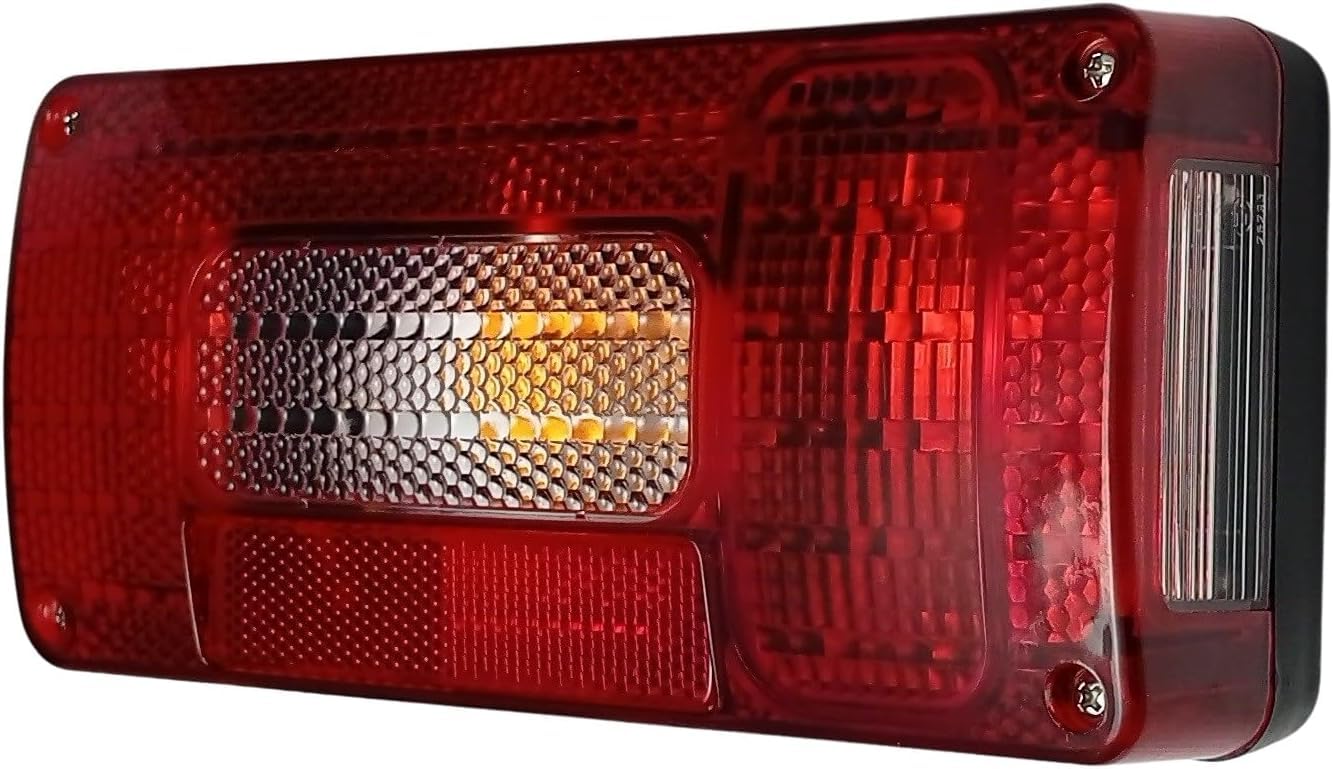 2 x Luz Trasera de Señalización de Freno para Remolque, Coche, Camión, Caravana, Camping, Rojo, Amarillo, Blanco, 12V, E4