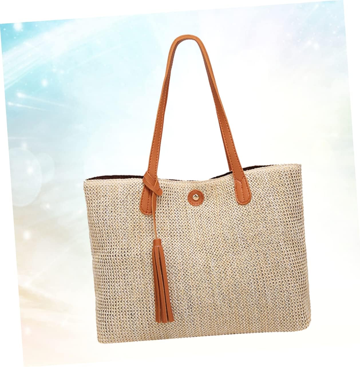 VALICLUD Summer Beach Handbag Creative Woven Bag for Girl Travel Woven Shoulder Bag Fashion Accessory