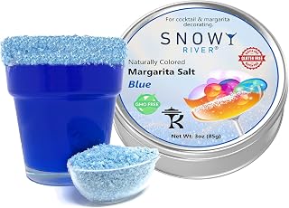 Snowy River Margarita Salt 3oz Pack, Rimming Salt for Margaritas & Cocktail, Naturally Colored Rimming Tin, (Blue)
