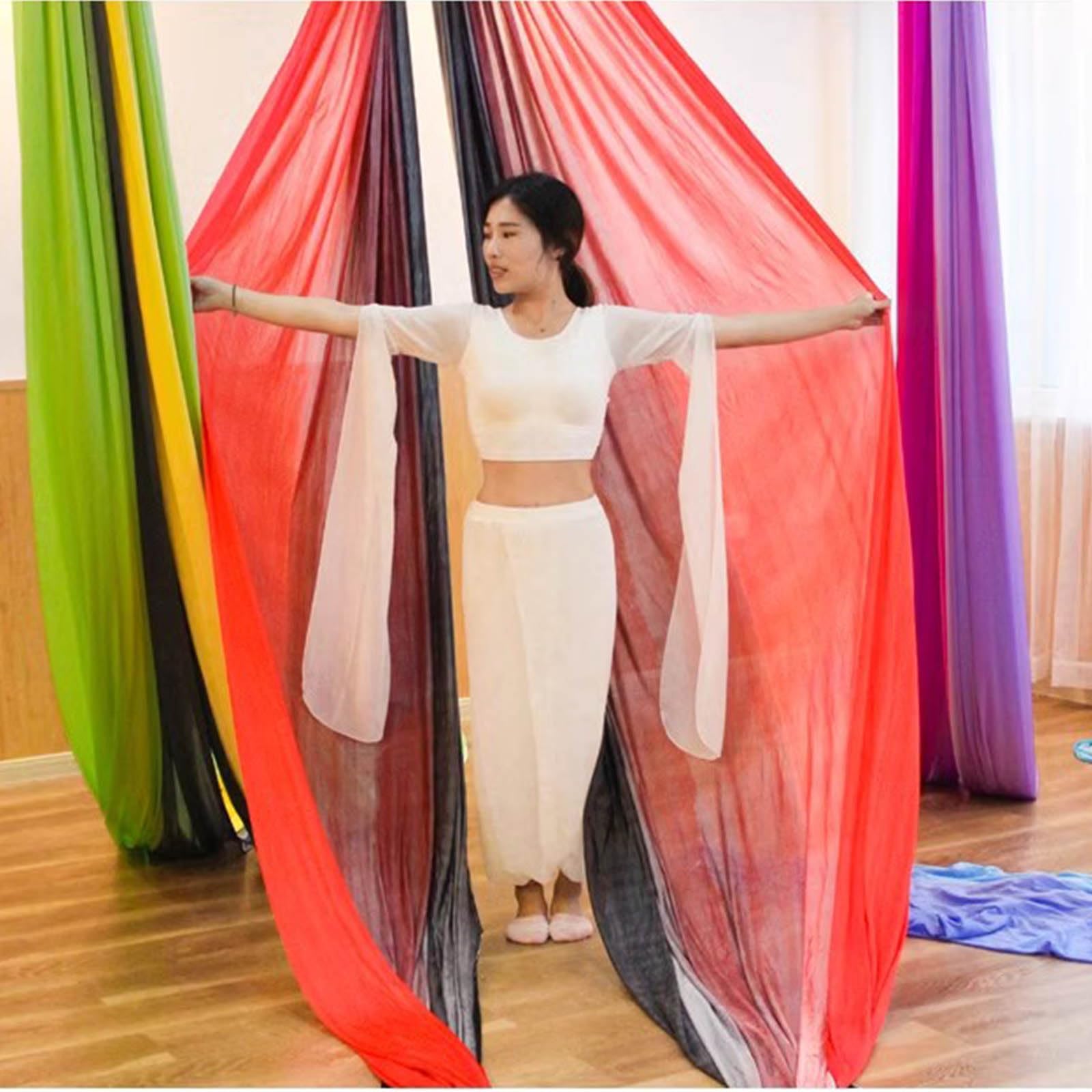 Tissu De Yoga AéRien, éQuipement AéRien en Soie De Qualité SupéRieure à Faire Soi-MêMe, Tissu éLastique pour Hamac De Yoga, Tissu Vertical pour BalançOire à éLingue