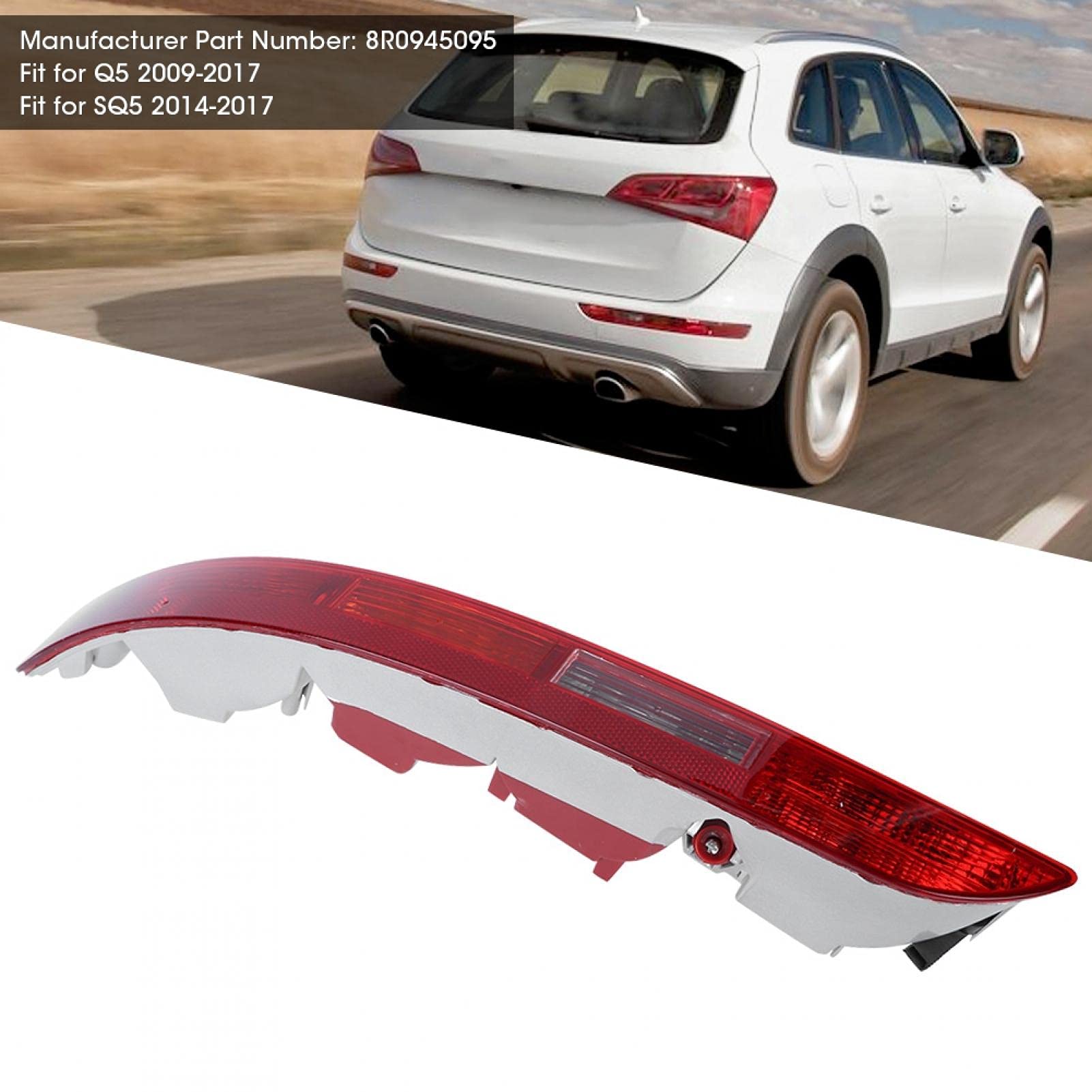Lampa tylna zderzaka tylnego, lampa tylna lewego tylnego zderzaka bez przewodu 8R0945095 Pasuje do Q5 SQ5