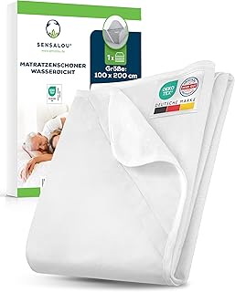 Sensalou Matratzenschoner wasserdicht 100x200 cm – Inkontinenz Auflage für Pflegebett & Senioren - Höhe bis 30 cm – Allergiker Matratzenbezug Nässeschutz Bett-Laken, waschbar