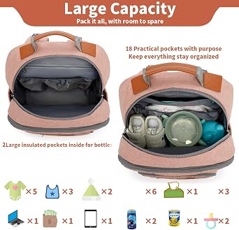 BILLITON MSHI Diaper Bag Backpack Grey