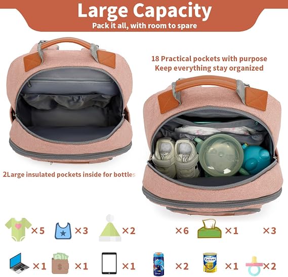 BILLITON MSHI Diaper Bag Backpack Grey