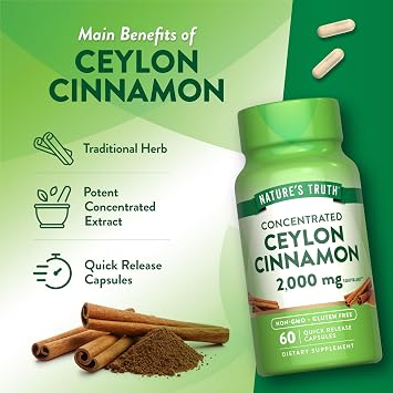 Nature's Truth Ceylon Cinnamon Pill Capsules | Non-GMO & Gluten Free Supplement