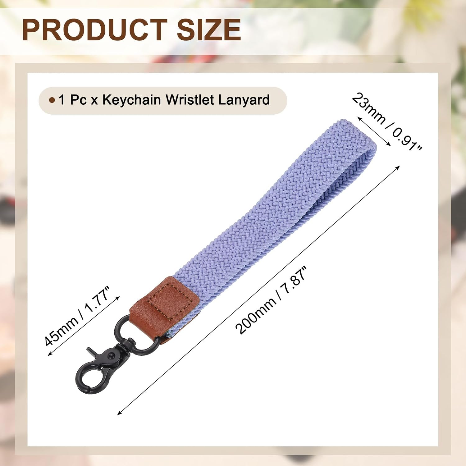 uxcell Wrist Lanyard Keychain Braided Strap Hand Key Holders for Car Keys image 2