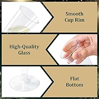 Vista 7 de FOCUSLINE Paquete de 100 copas de champán de plástico de 4.5 onzas, vasos de champán de plástico transparente, vasos desechables para tostado, vasos