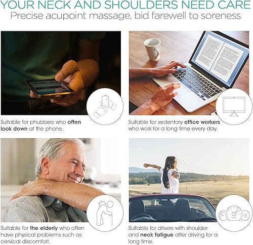 Miniatura 3 de voyor Shiatsu masajeador de cuello para el hombro Deep tela Dual Trigger Point Masajeador Alivio de Dolor Muscular, diseño de mango ergonómico,