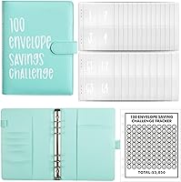 Vista 8 de Carpeta de desafío de 100 sobres Una manera fácil y divertida de ahorrar $5,050, carpeta de desafíos de ahorro, carpeta de presupuesto con sobres