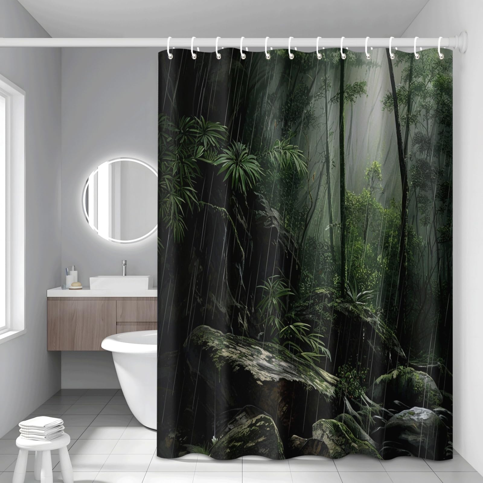 Rideau de baignoire lavable 200x220 cm finis les sols mouillés salle de bain