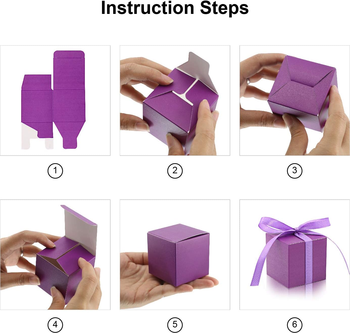 KPOSIYA 70 Pack Favor Boxes 2x2x2 inch Candy Boxes Pink Gift Boxes with Ribbons for Wedding Baby Shower Decorations Birthday Party Supplies - Image 7