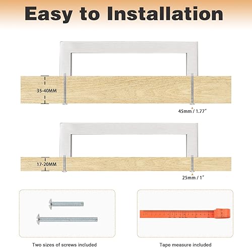 Miniatura 5 de Probrico - Paquete de 25 manijas modernas de acero inoxidable para armarios de cocina, agujeros centrales de 5 pulgadas, tiradores de cajón de