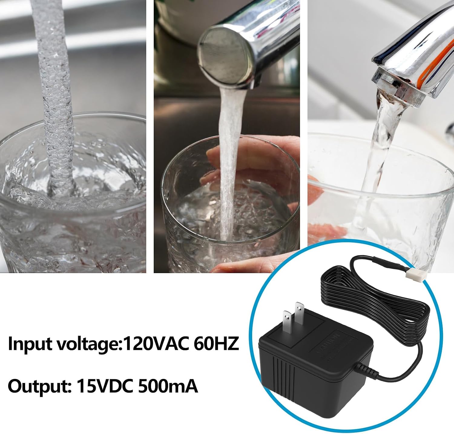 15VDC Soft Water Transformer for Soft Water Supply V3108-06 V3186-06, | Compatible with Clack Circuit Board AC Adapter