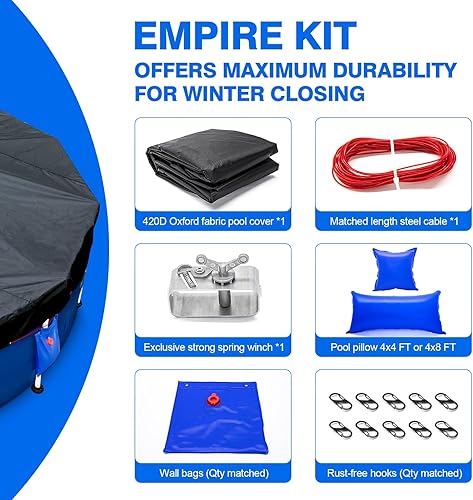 Miniatura 2 de Cubiertas de piscina para piscinas sobre el suelo, cubierta redonda de piscina de 12 pies15 pies18 pies21 pies24 pies28 pies, resistente al frío y a