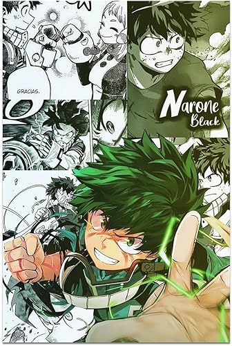 Póster de My Hero Academia, pósteres de anime, arte de pared en lienzo Deku para decoración de sala de estar, dormitorio, arte estético, impresión