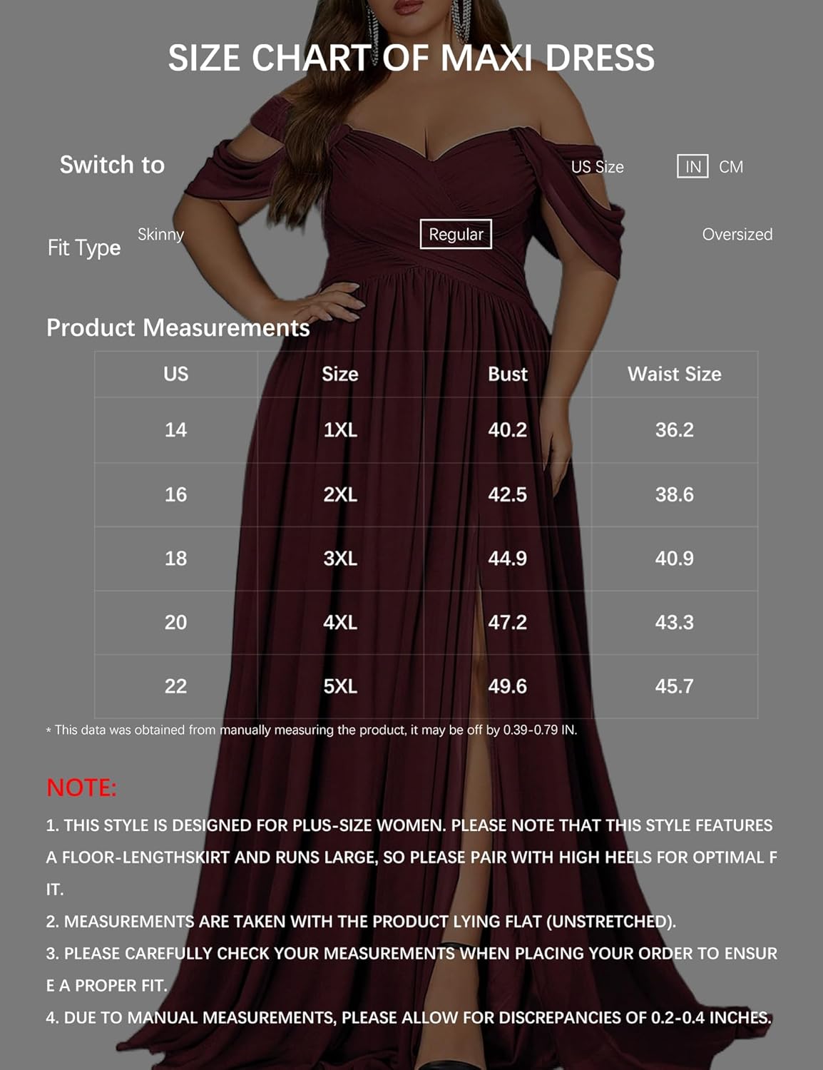 Women's Daily Plus Size Dresses A Line Chiffon Wedding Guest Bridesmaid Maxi Dress Prom Evening Party Cocktail Gown - Image 6