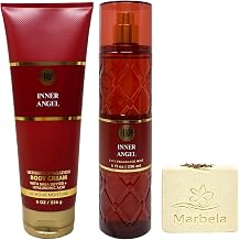 Bath & Body Works Inner Angel Body Cream and Fragrance Mist Duo Set with a Creamy Rose Bar Soap - Full Size