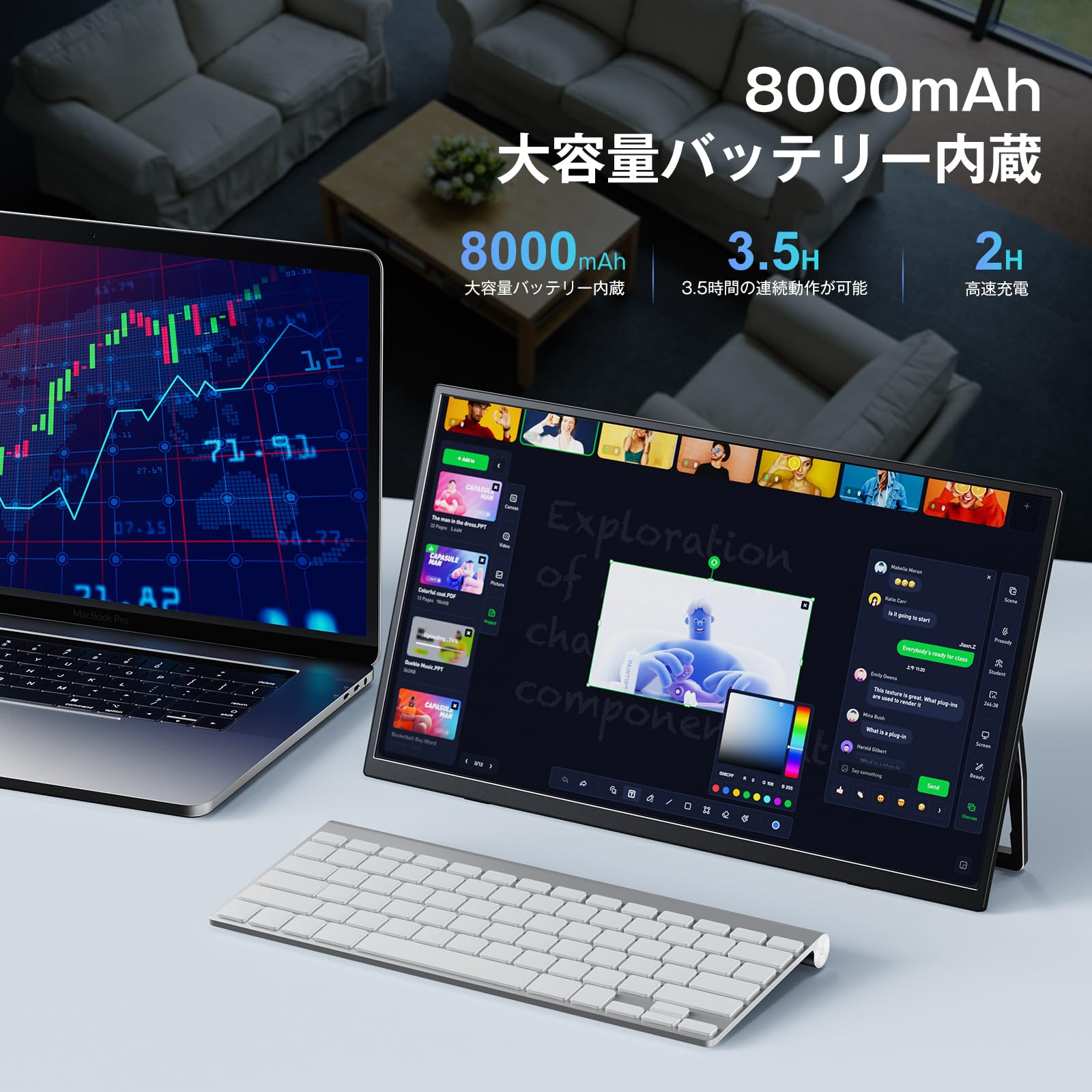 Amazon.co.jp: KEEPTIME ワイヤレス モバイルモニター 15.6インチ 1920