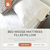 Vista 1 de Almohada de cuña para cama, se adapta a Queen o King (60 x 11.5 x 10 pulgadas), cuña de colchón multiusos y relleno de espacio de cama, cuña