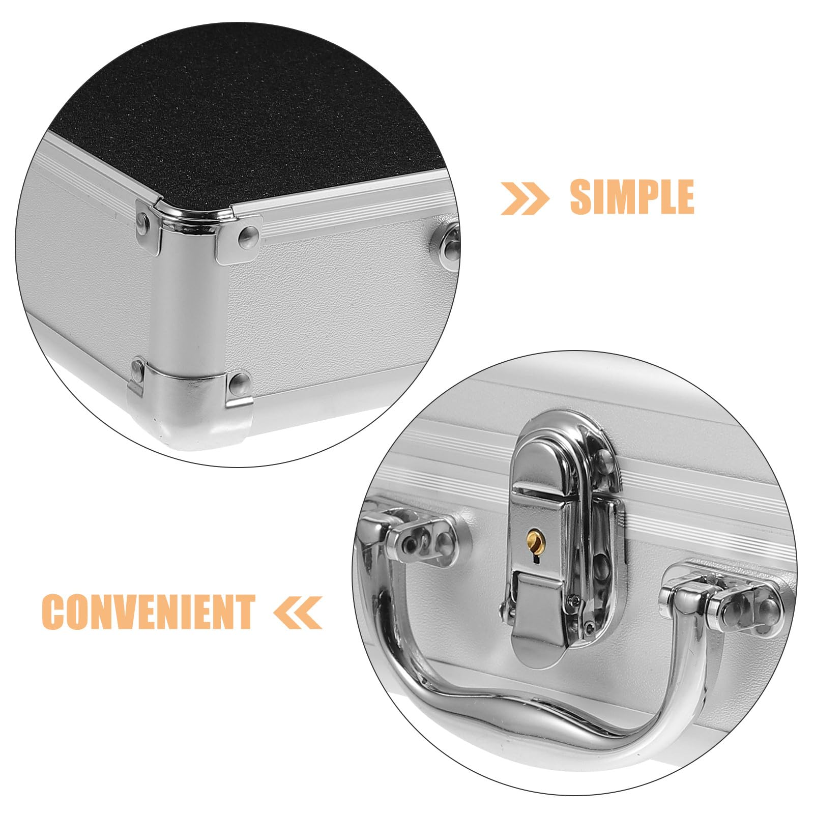 Alipis Mallette en Alliage D'aluminium Petite Taille Serrure à Clé, Intérieur Rembourré Mousse pour Rangement Sécurisé D'instruments, Outils et Cosmétiques, Étui de Transport
