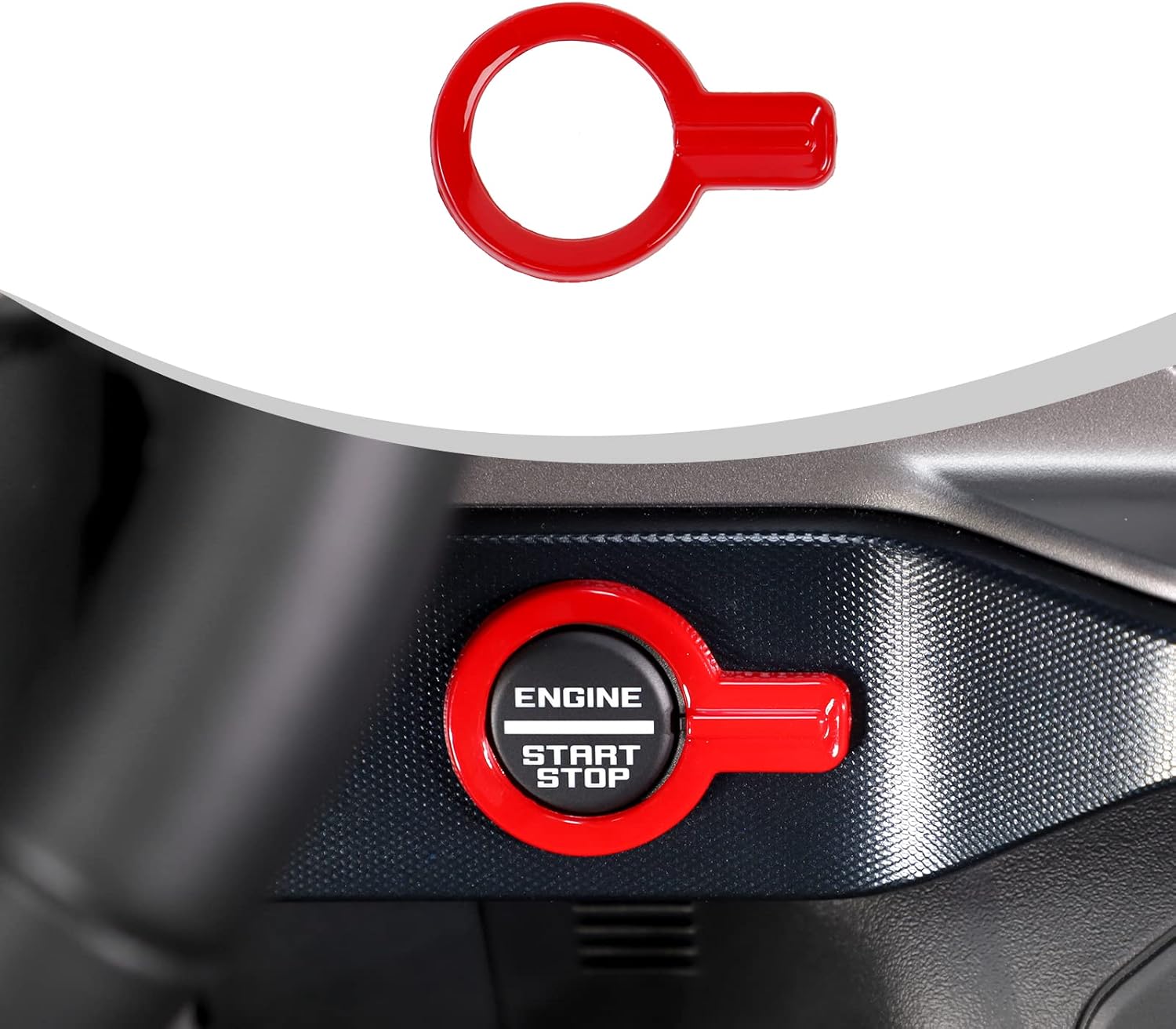 JWWY Bronco Push Start Button Cover Spin Engine Start Stop