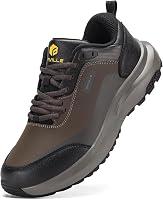 FitVille Men's Wide Toe Waterproof Hiking Shoes - Non-Slip Arch Support Heel Pain Relief for Long Hikes Trails Walking