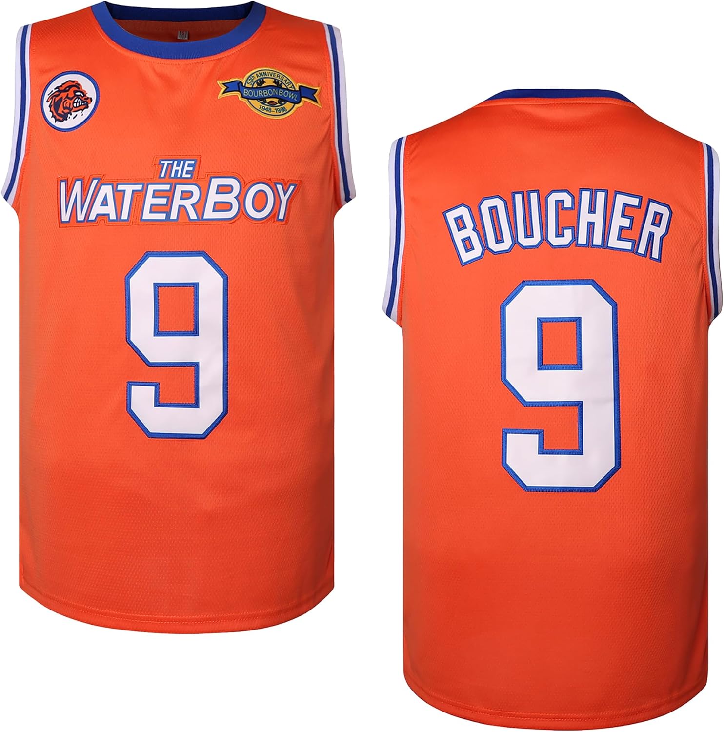 Bobby Boucher Basketball Jersey,9 The Waterboy Sandler Mud Dogs Bourbon Bowl 50th Anniversary Movie Basketball Jersey