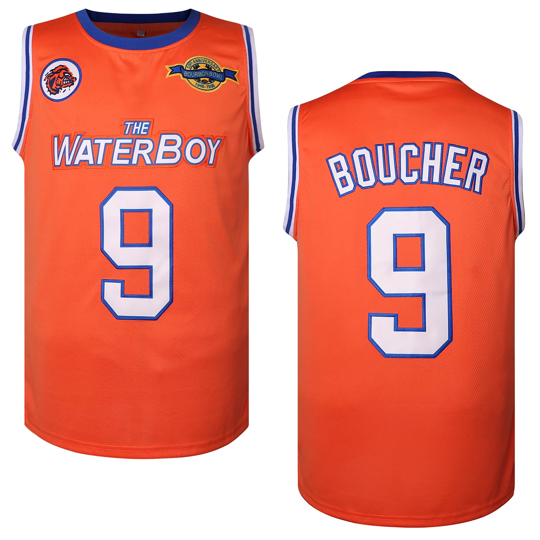 EETUG Bobby Boucher Basketball Jersey,9 The Waterboy Sandler Mud Dogs Bourbon Bowl 50th Anniversary Movie Basketball Jersey