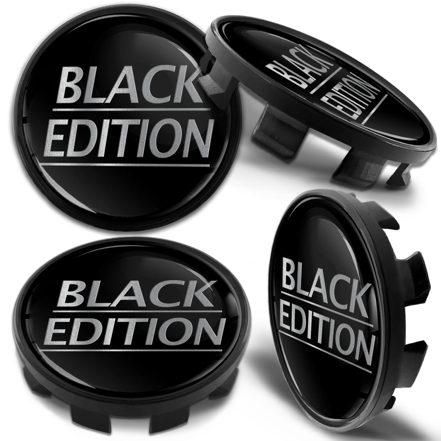 Biomar Labs 4 x 68 mm dekielki do felg, zaślepki piasty, zaślepki piasty, zaślepki na koła, kołpaki, kompatybilne z BMW 36136783536, aluminiowe felgi, Black Edition CB 6