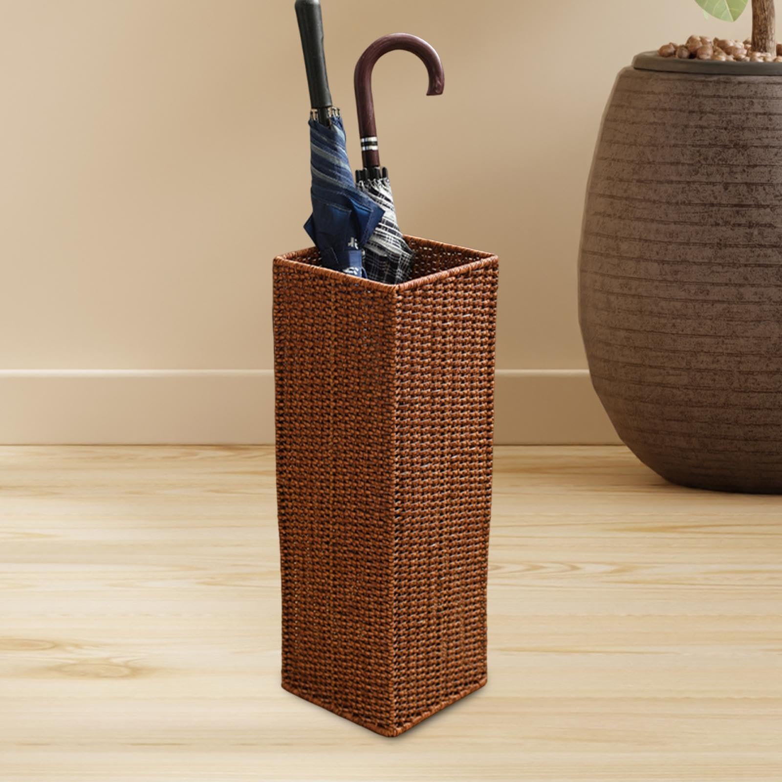 de Mimbre, Cesta de Almacenamiento, Soporte para Moderno, Ligero Y Multiusos, Ideal para Pasillos Y Oficinas, 20 Cm X 20 Cm X 58
