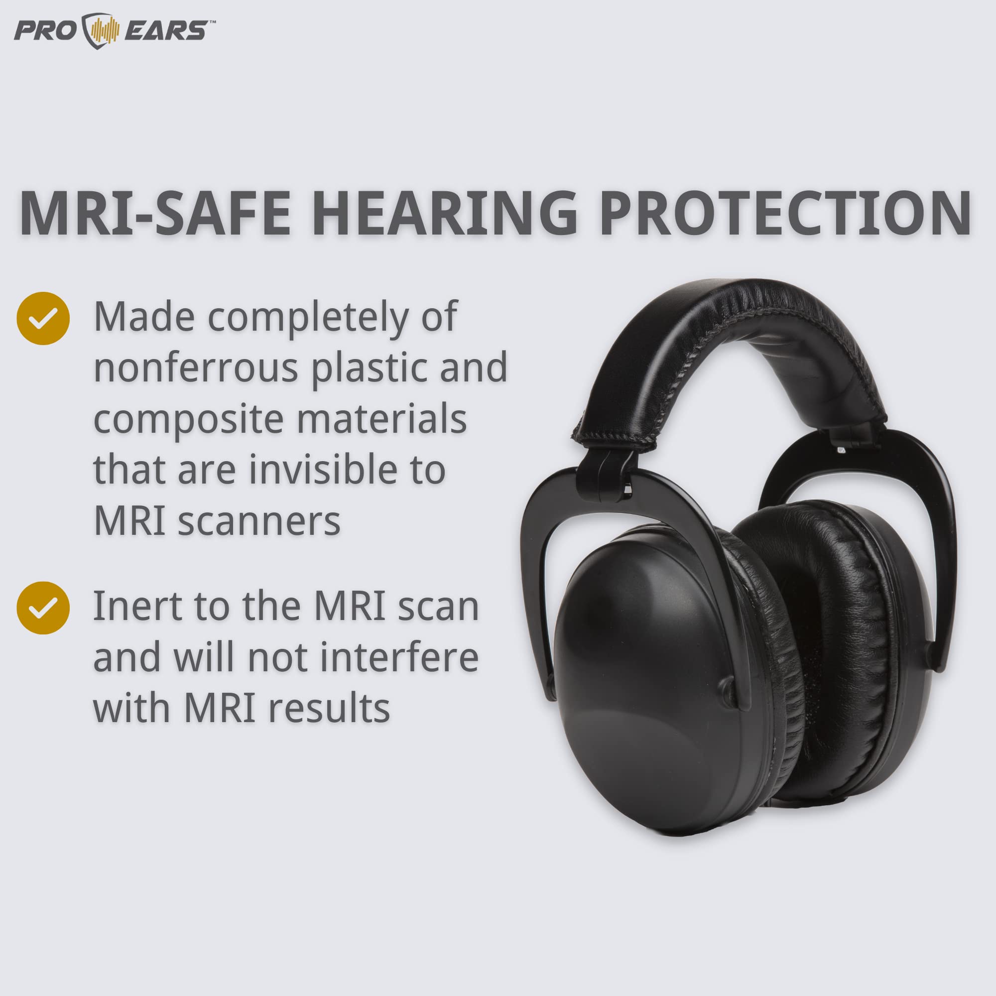 Pro Ears Ultra 26 MRI Kit, orejeras de protección auditiva segura para resonancia magnética, tapones para los oídos y bolsa de almacenamiento, NRR 26 dB